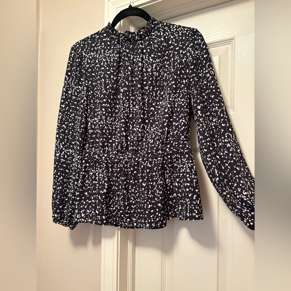 The Limited Multicolor Dots Semi Sheer Women's Peplum Top